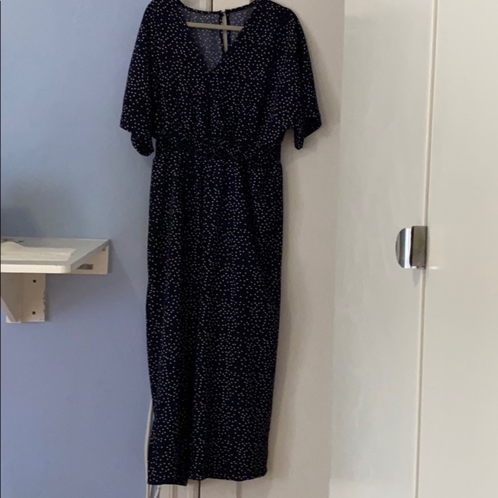 Navy blue with tiny white polka dots jumper
